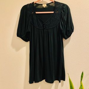 🖤Beautiful Soft Ella Moss Black T-shirt with Lace